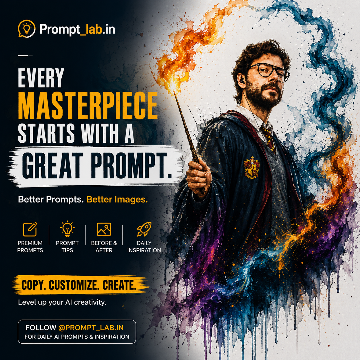 ✨ Harry Potter Watercolor Magic Portrait Prompt