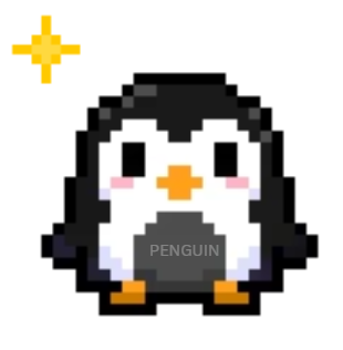 Cute penguin pixel art