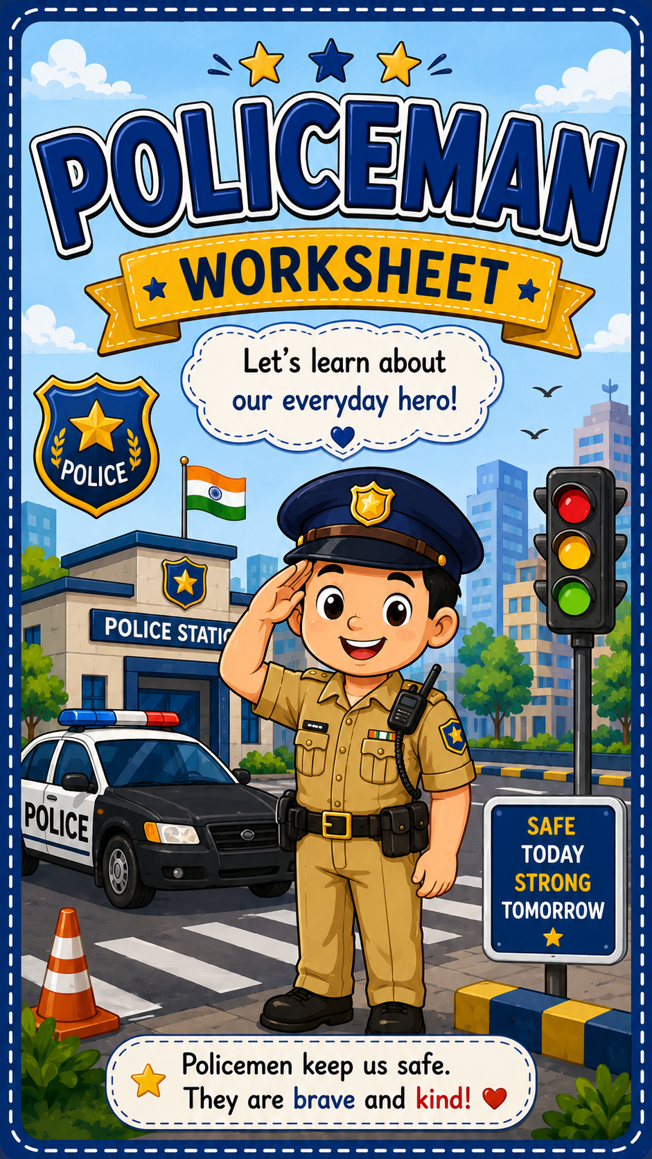 Community Helper : Policeman Worksheet