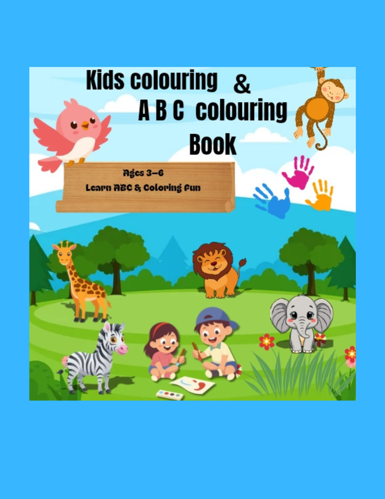 Kids coloring book with alphabet