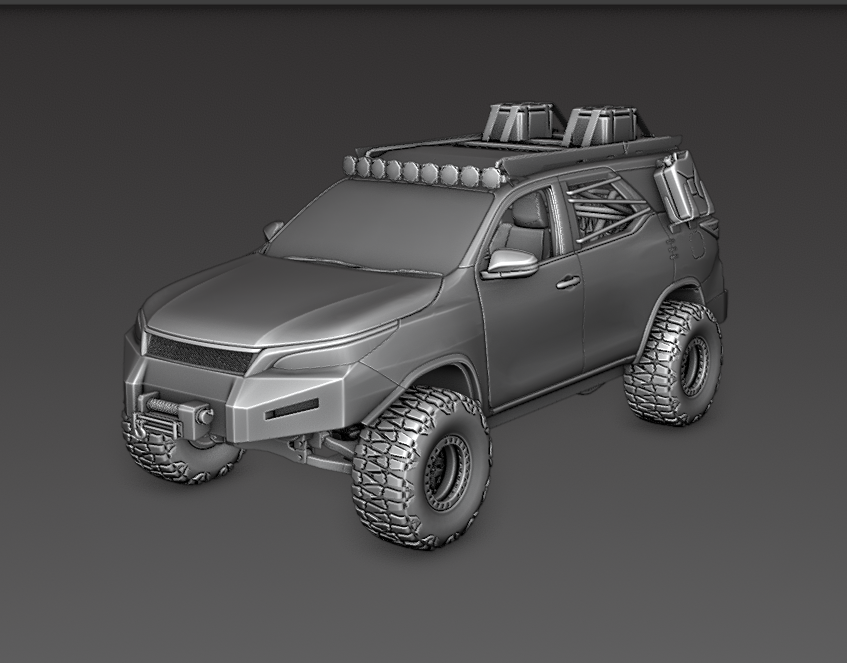 Custom 2-Door Off-Road Fortuner - Game Ready 3D Model