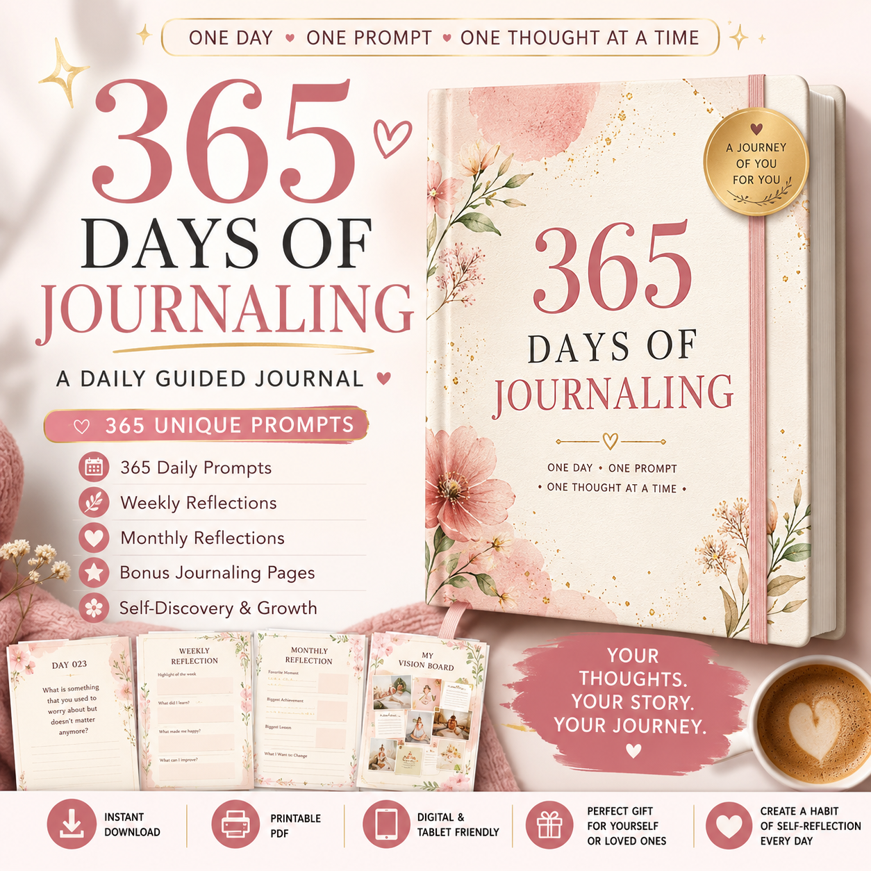 365 Days of Journaling โ Daily Journal & Self-Reflection Workbook