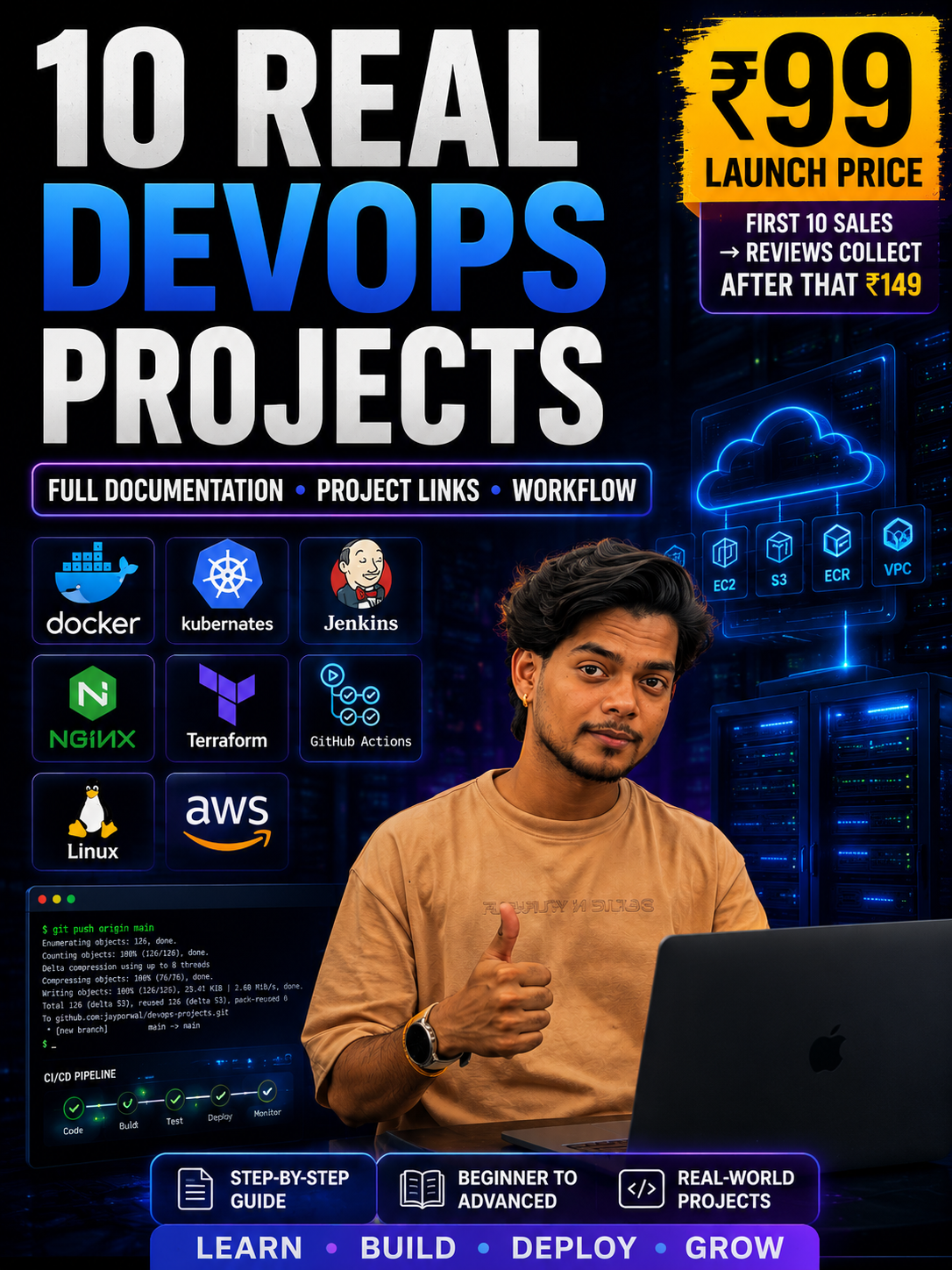 ๐ Complete DevOps Project Pack โ 10 Real Projects + Full Documentation