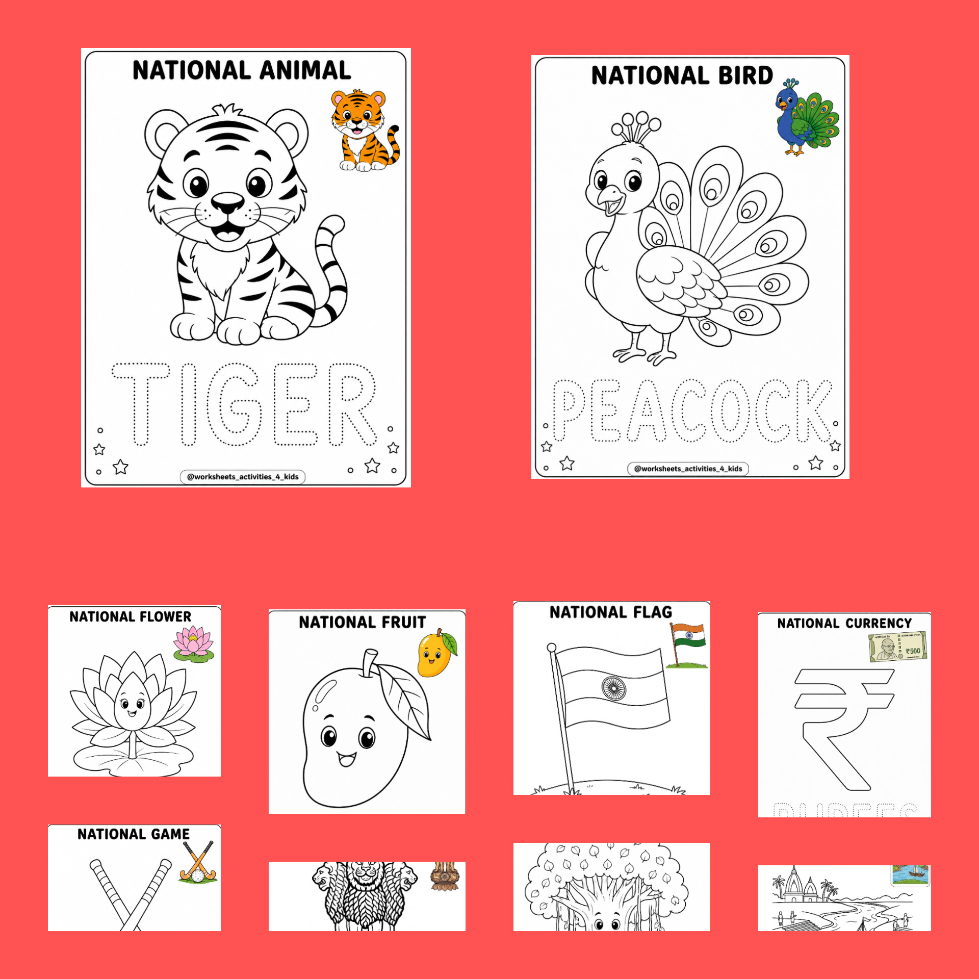 National Symbols Colouring book