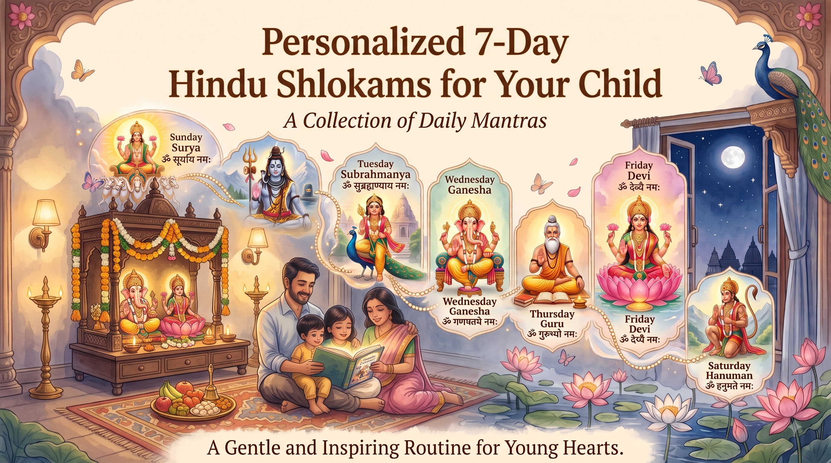 Personalized 7-Day Hindu Shlokams for Your Child