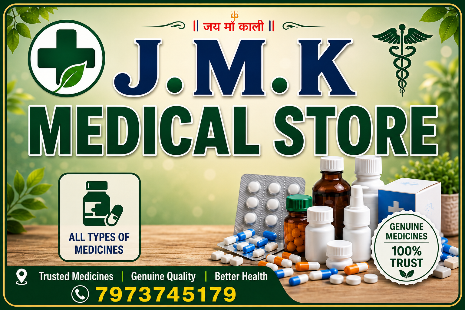 Professional Medical Store Poster Design (Editable)
