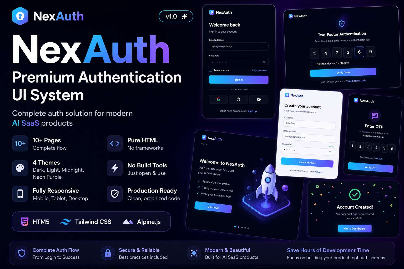 NexAuth — Premium Authentication UI System