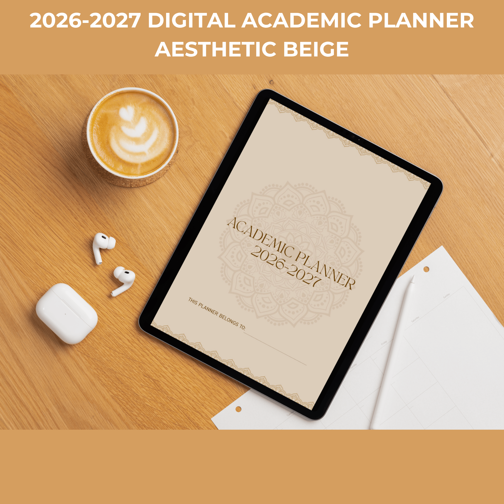 Royal Beige Academic Planner
