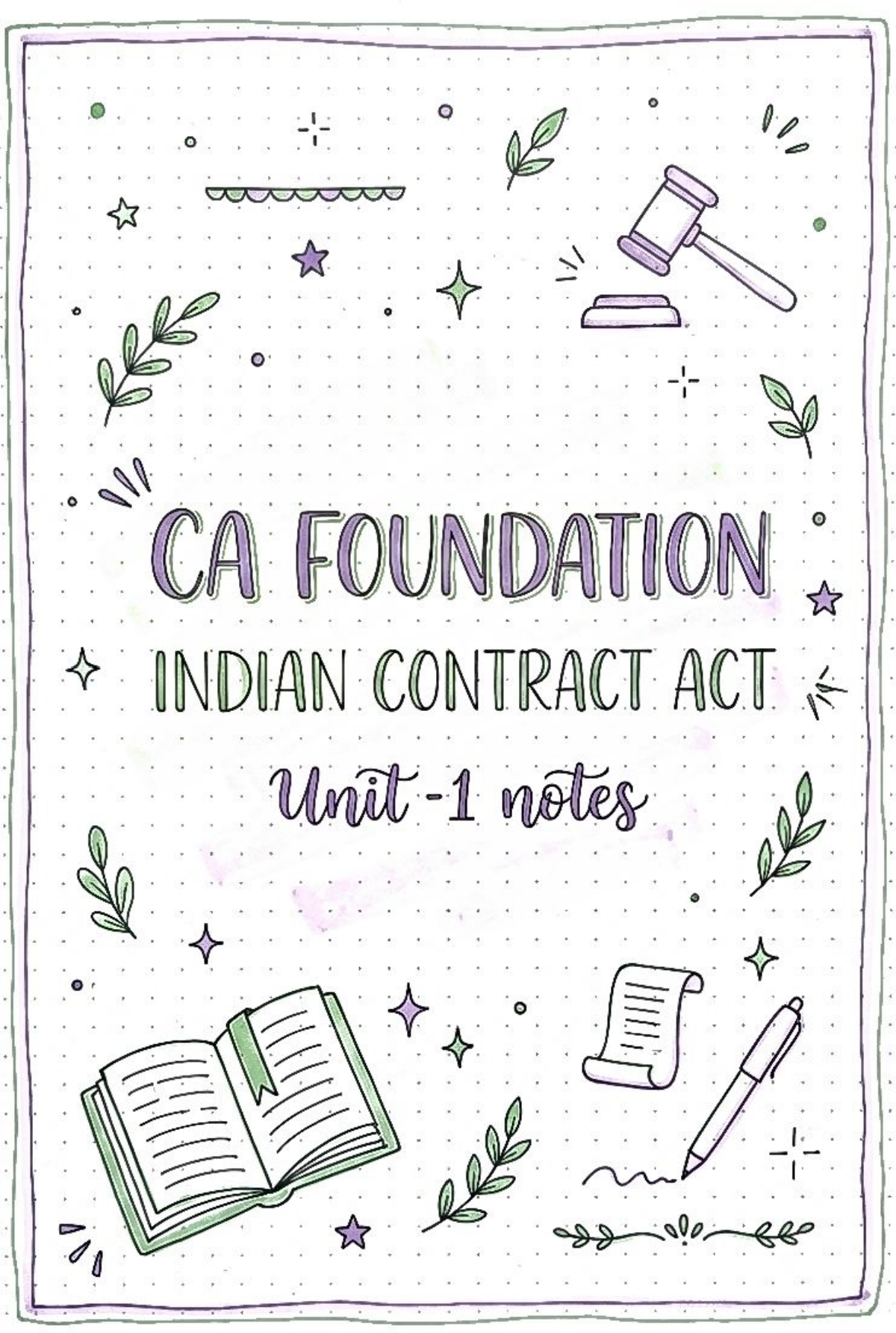 CA Foundation Law – Indian Contract Act (ICA) Unit 1 Premium Handwritten Notes (PDF)