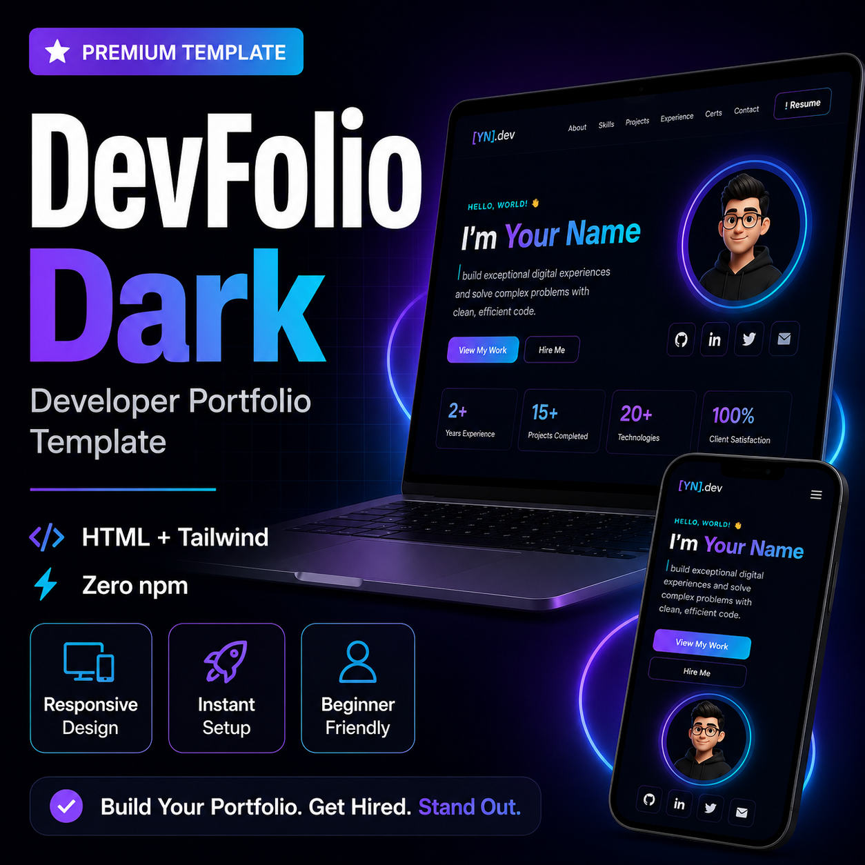 DevFolio — Modern Developer Portfolio Template
