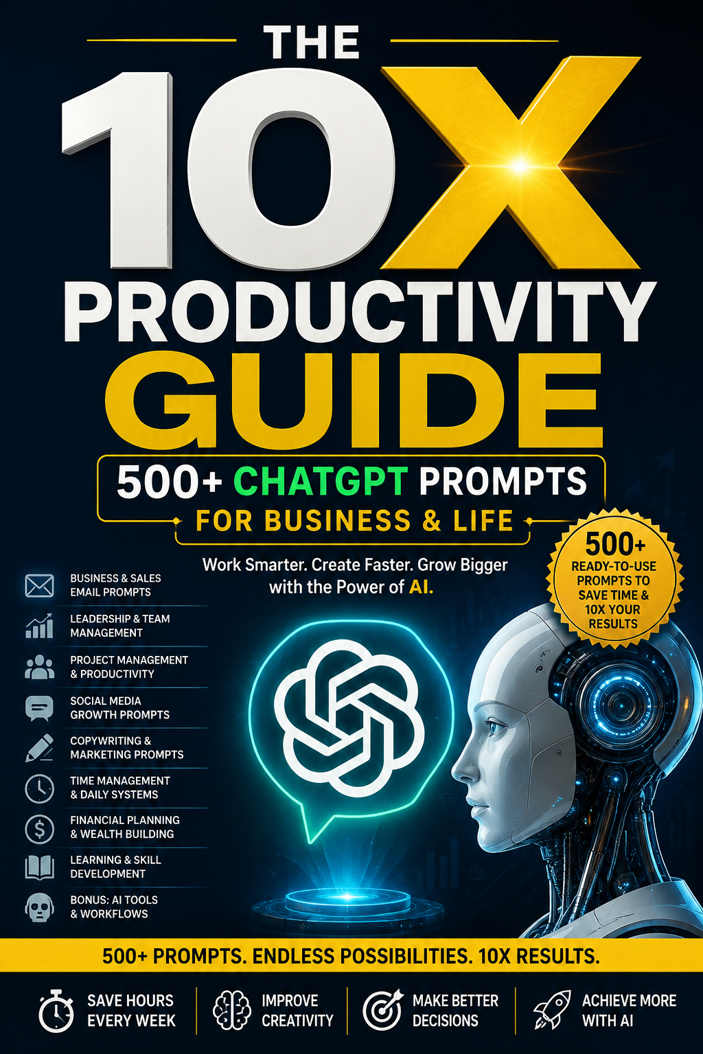 10x Productivity Guide_ 500+ ChatGPT Prompts for Business & Life