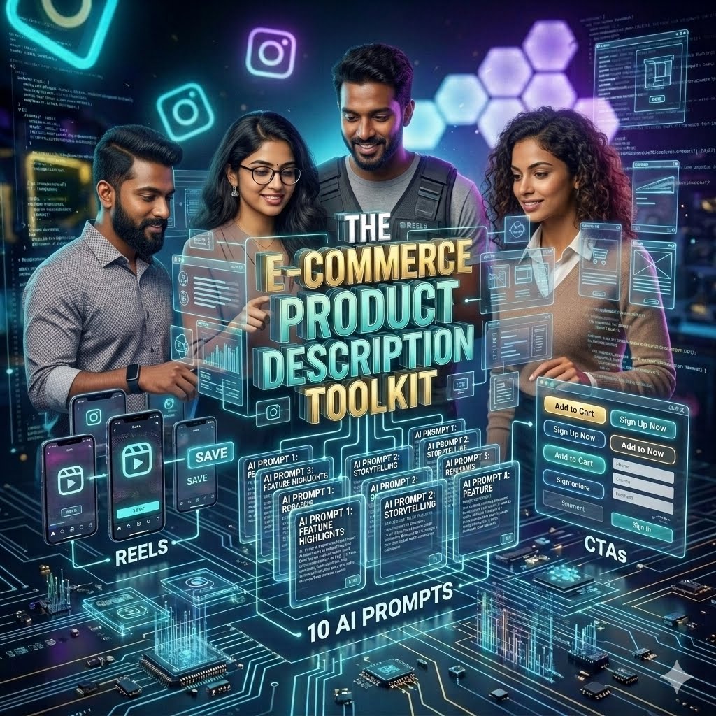 The E-Commerce Product Description Toolkit | 10 AI Prompts + Reels + CTAs