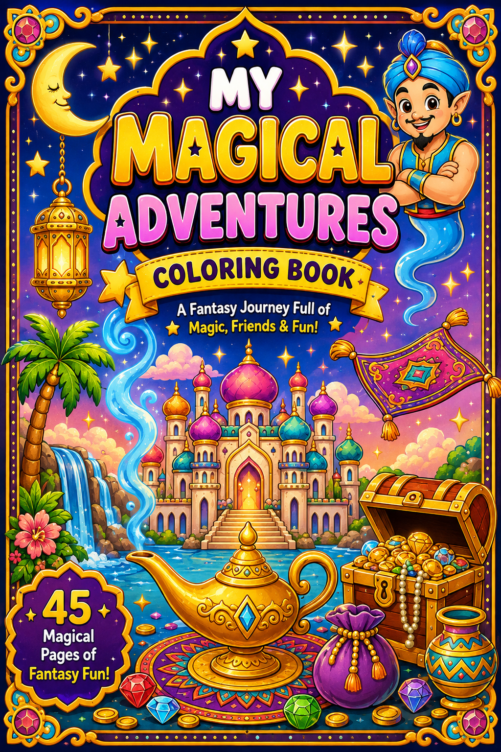 My Magical Adventures: An Arabian Fantasy Coloring Book for Kids 45 Magical Pages of Genies, Magic L